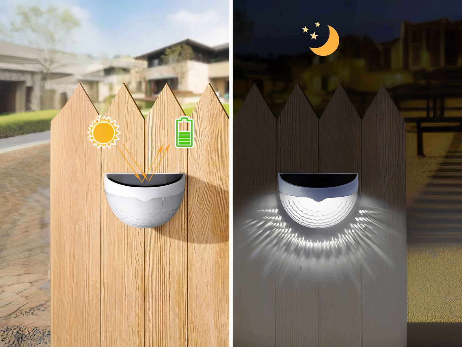 Applique LED solaire murale blanche design et élégante