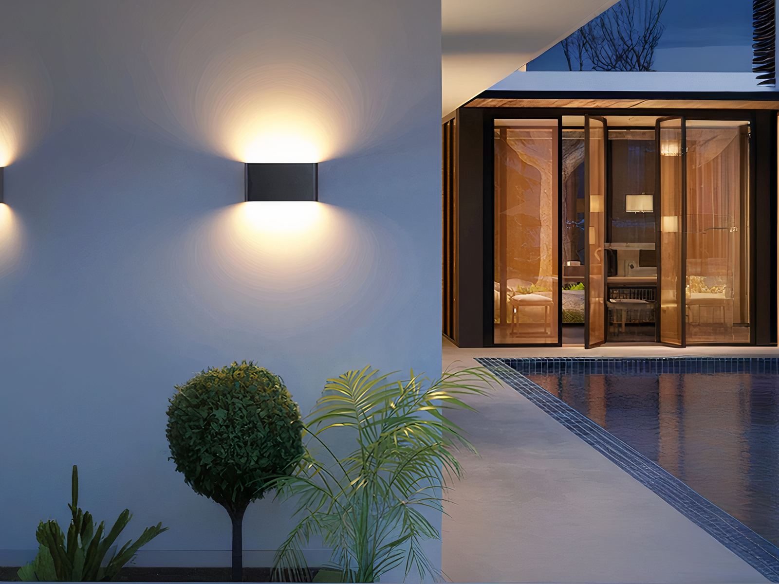 Applique murale exterieur LED décorative et rectangulaire