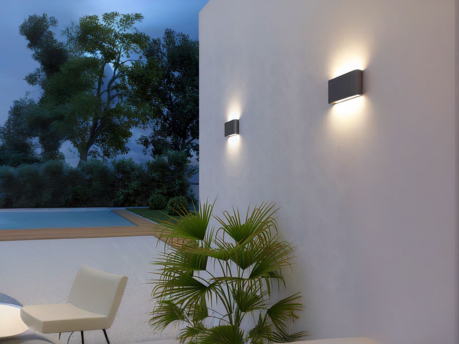 Applique murale exterieur LED décorative et rectangulaire