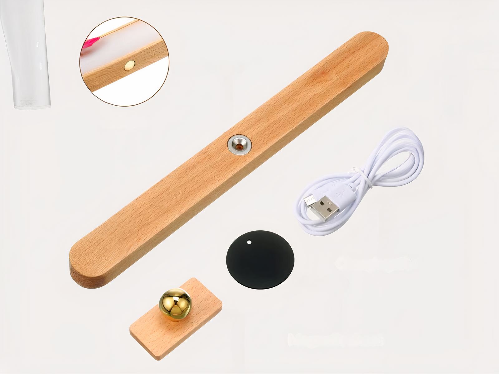 Applique murale LED magnétique sans fil rotative en bois Applique murale LED magnétique sans fil rotative en bois – Image 5