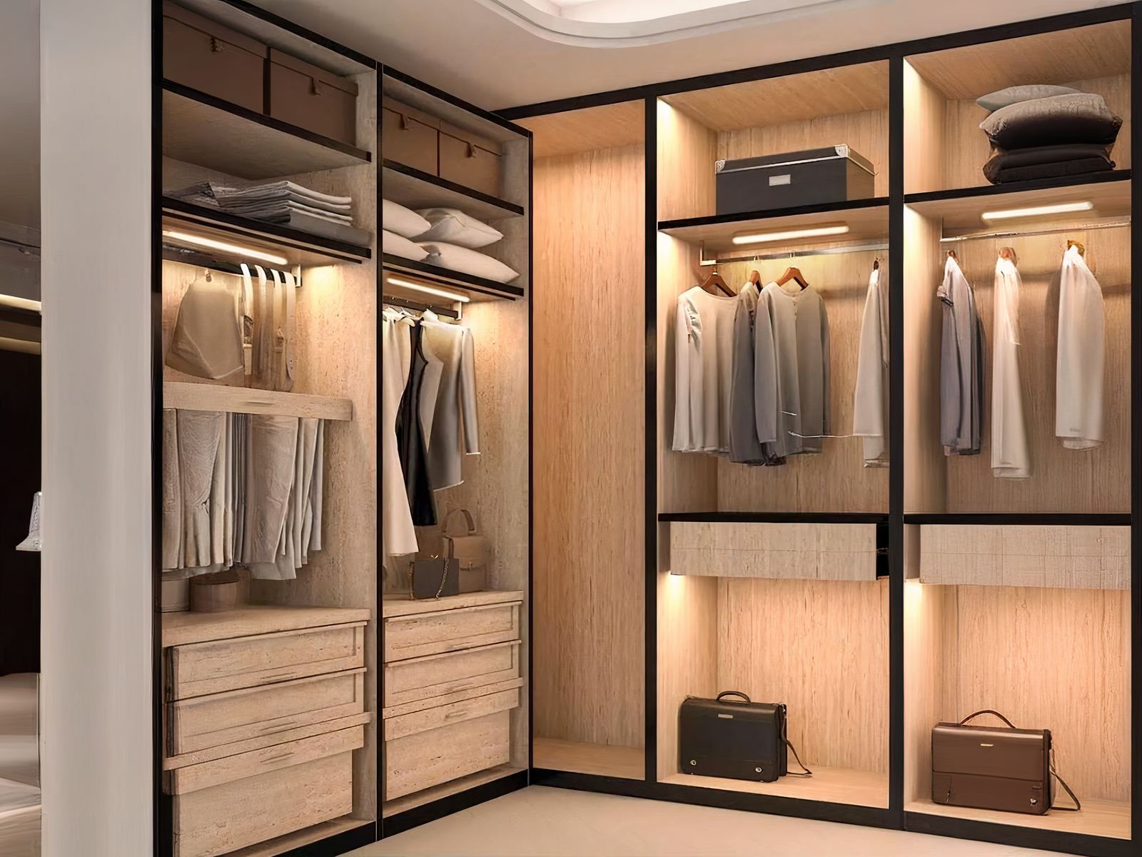 Applique murale LED magnétique sans fil rotative en bois