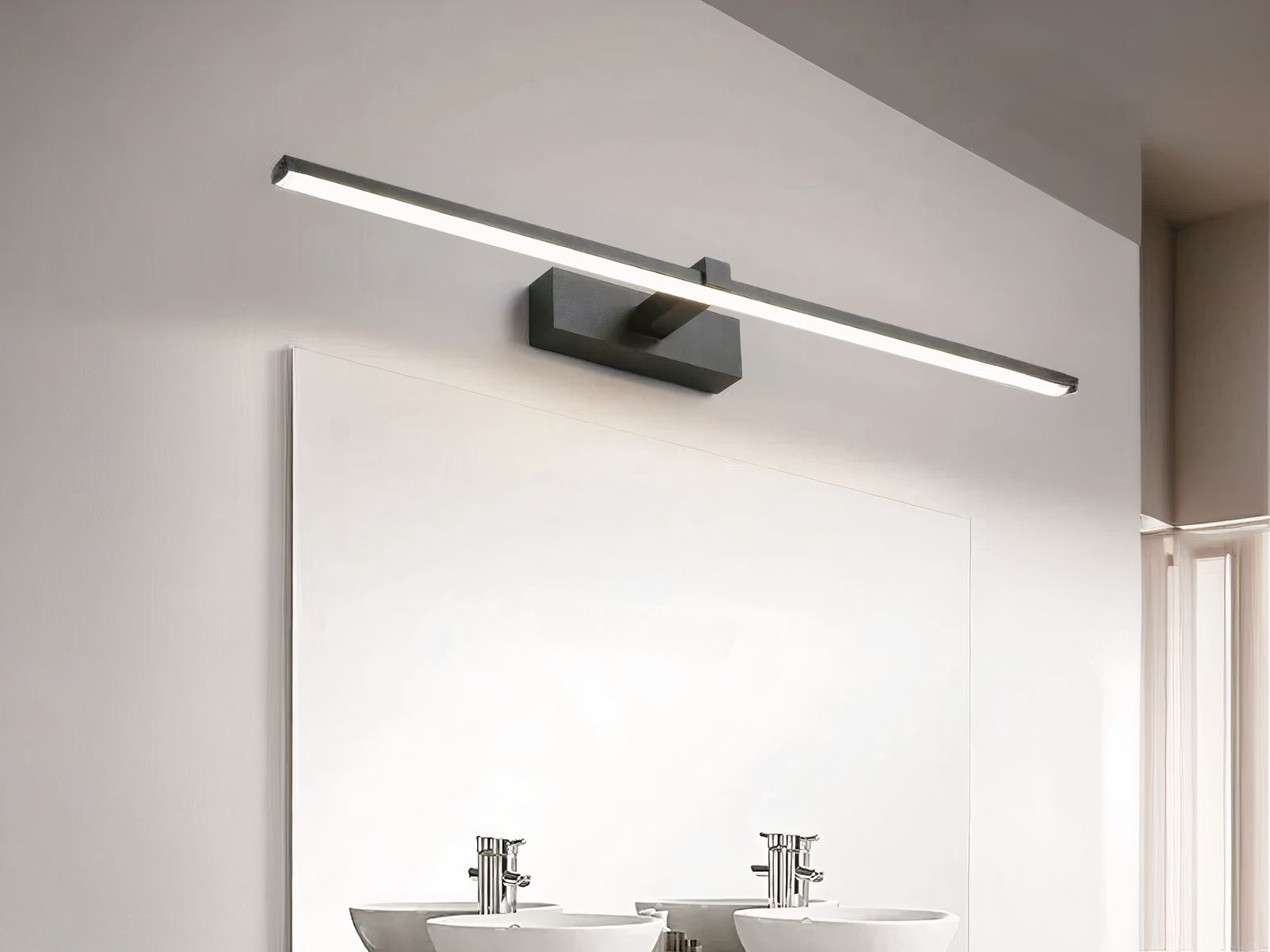 Applique murale LED noire pour miroir