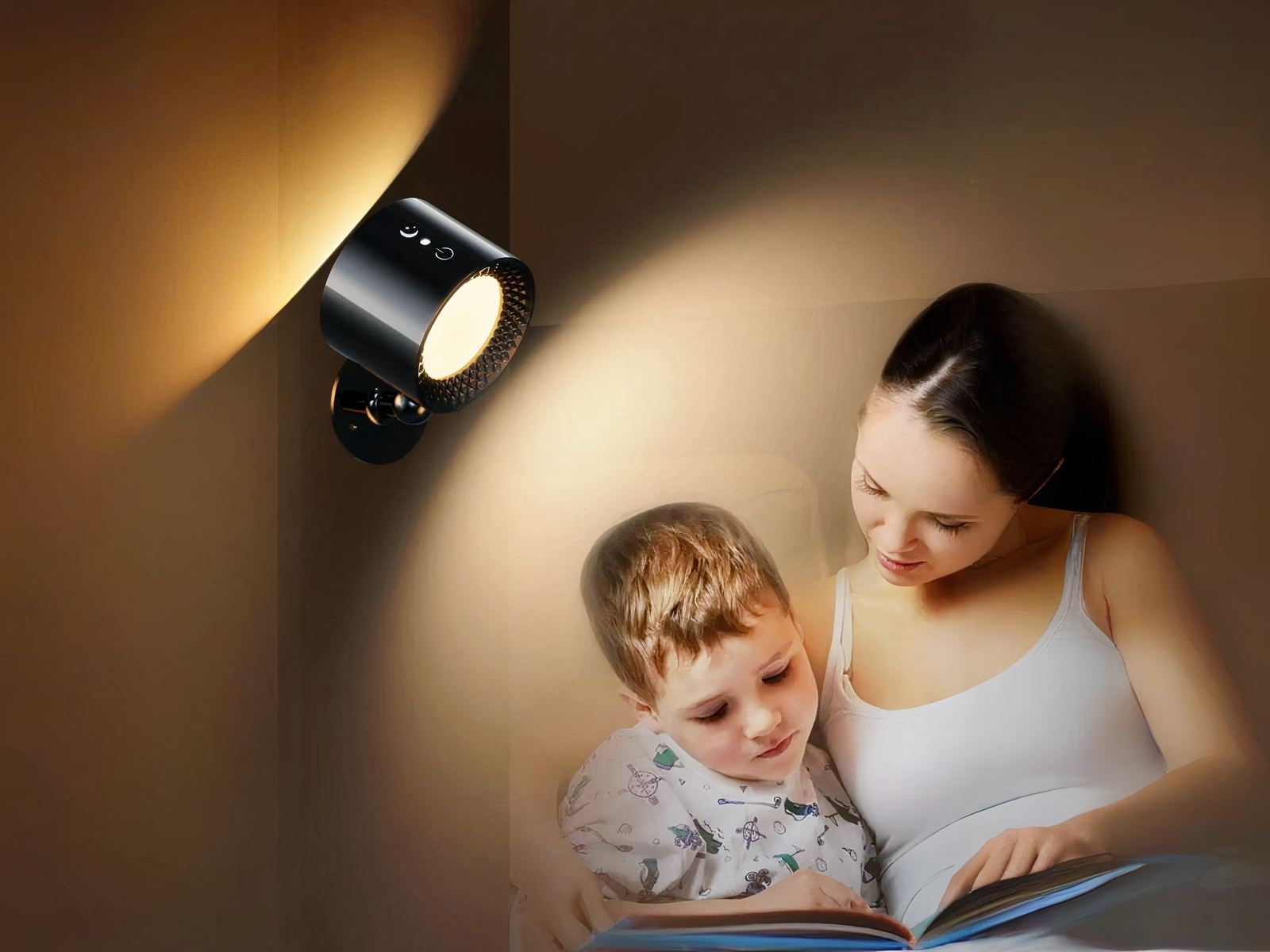 Applique murale LED sans fil rotative