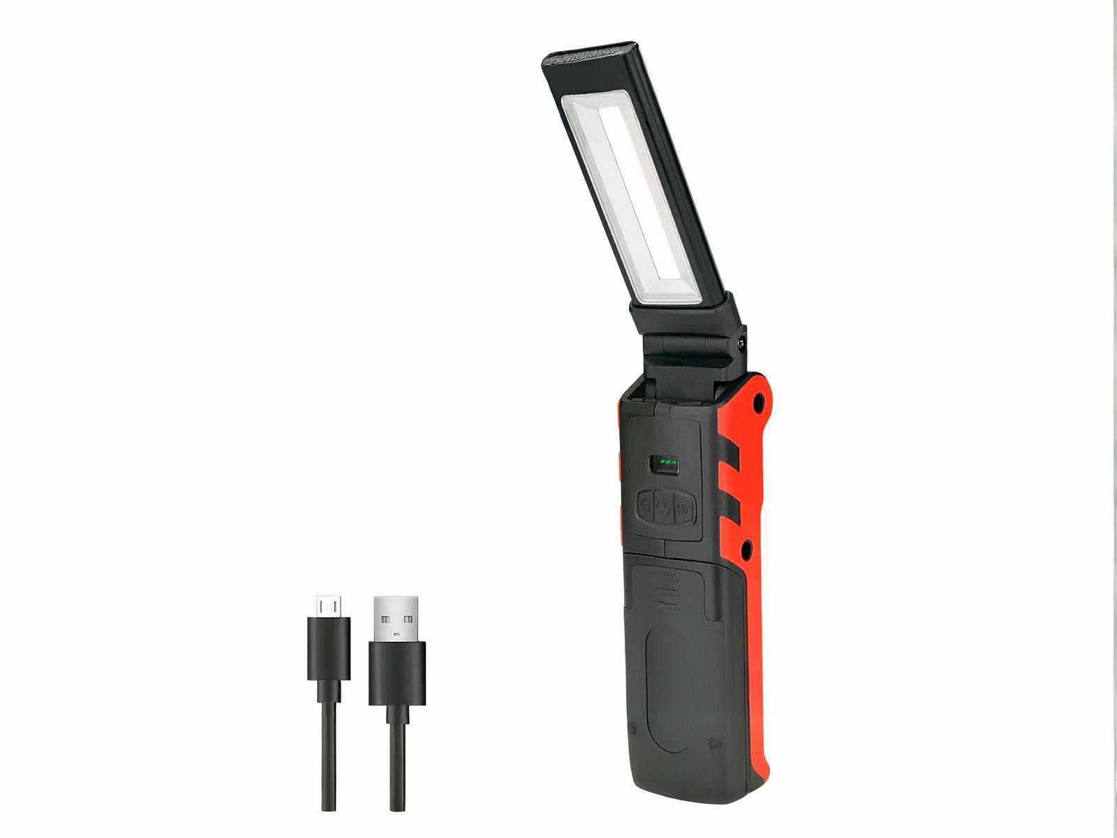 Baladeuse LED étanche et design moderne sur fond blanc avec un câble USB