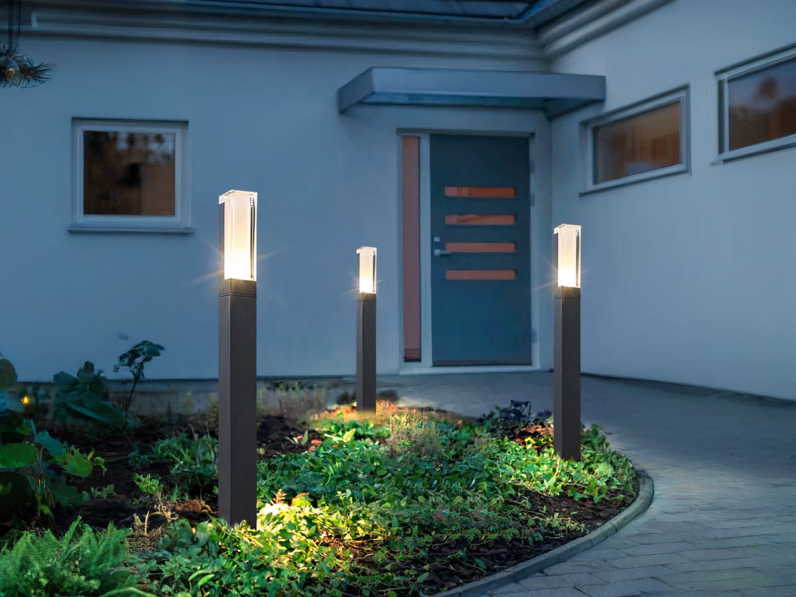 Borne extérieure LED design et étanche en aluminium