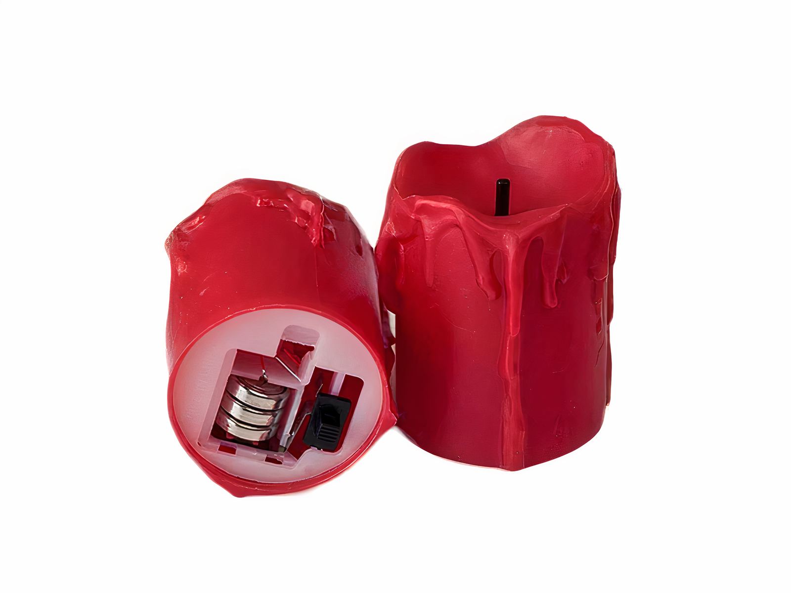 Bougie LED rouge à piles