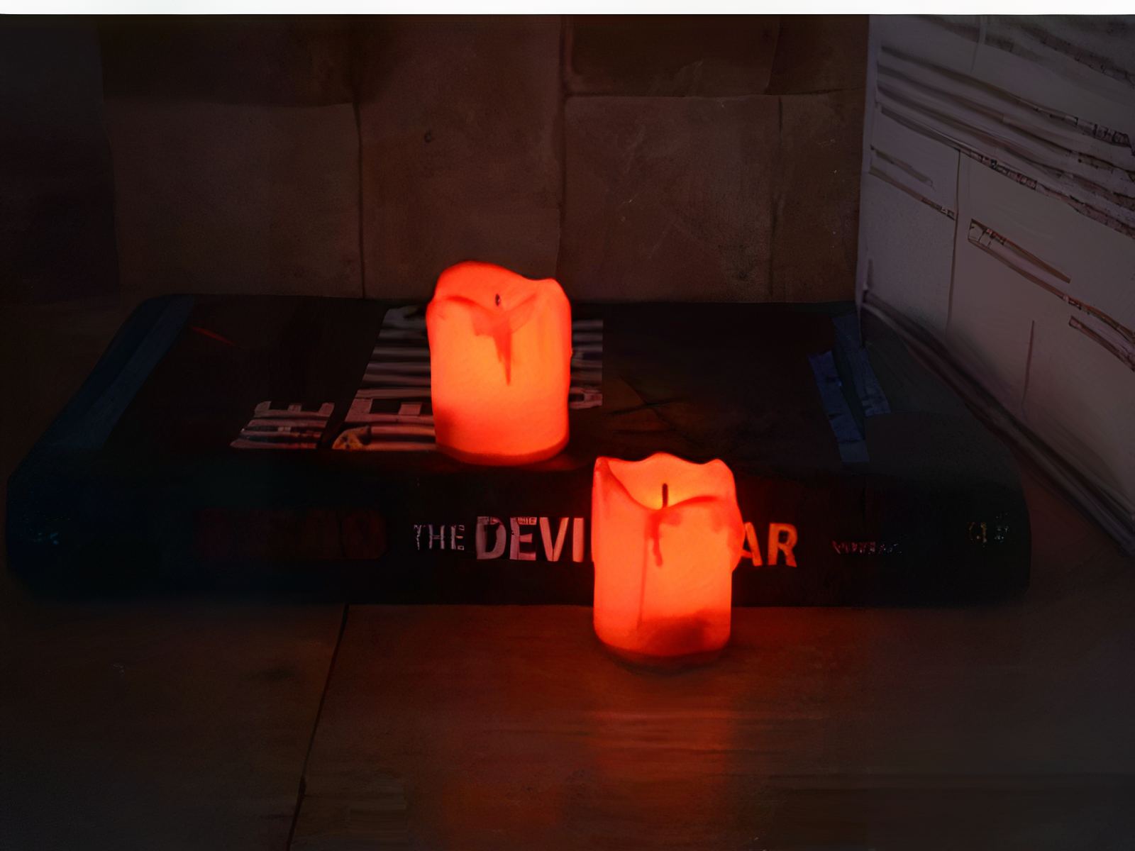 Bougie LED rouge à piles