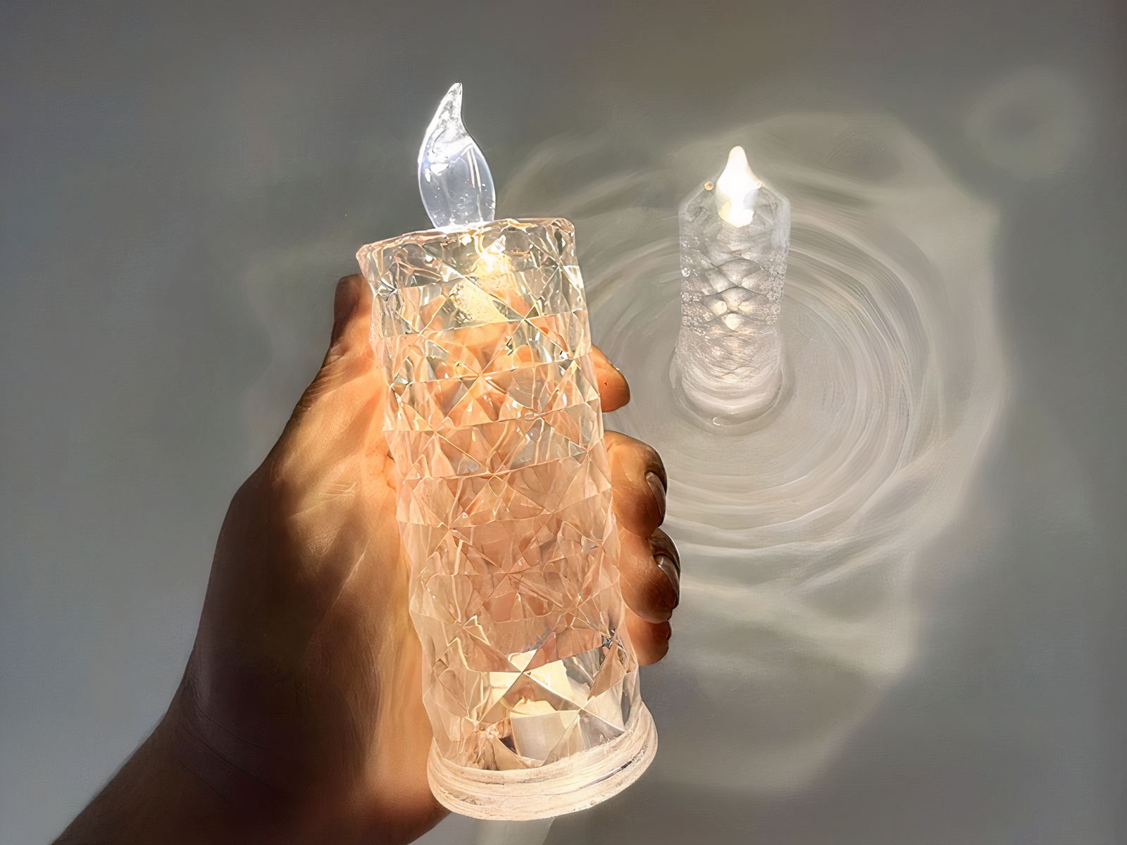 Bougies LED effet cristal