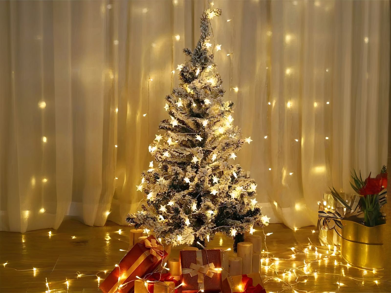 Guirlande LED à pile avec étoiles