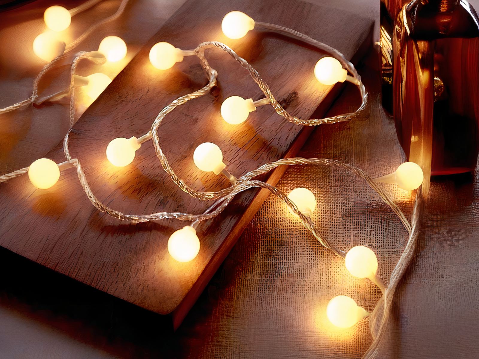 Guirlande LED à pile avec petites boules