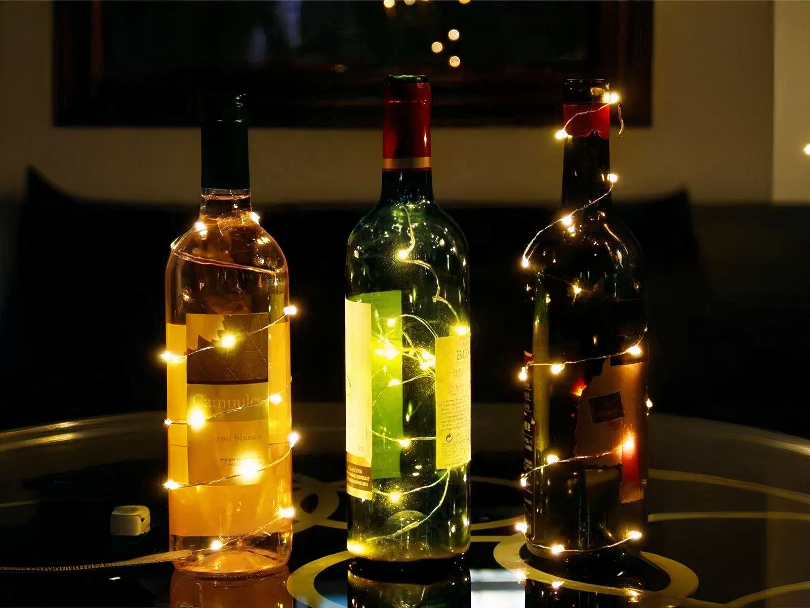 Guirlande LED à pile flexible avec 20 petites ampoules