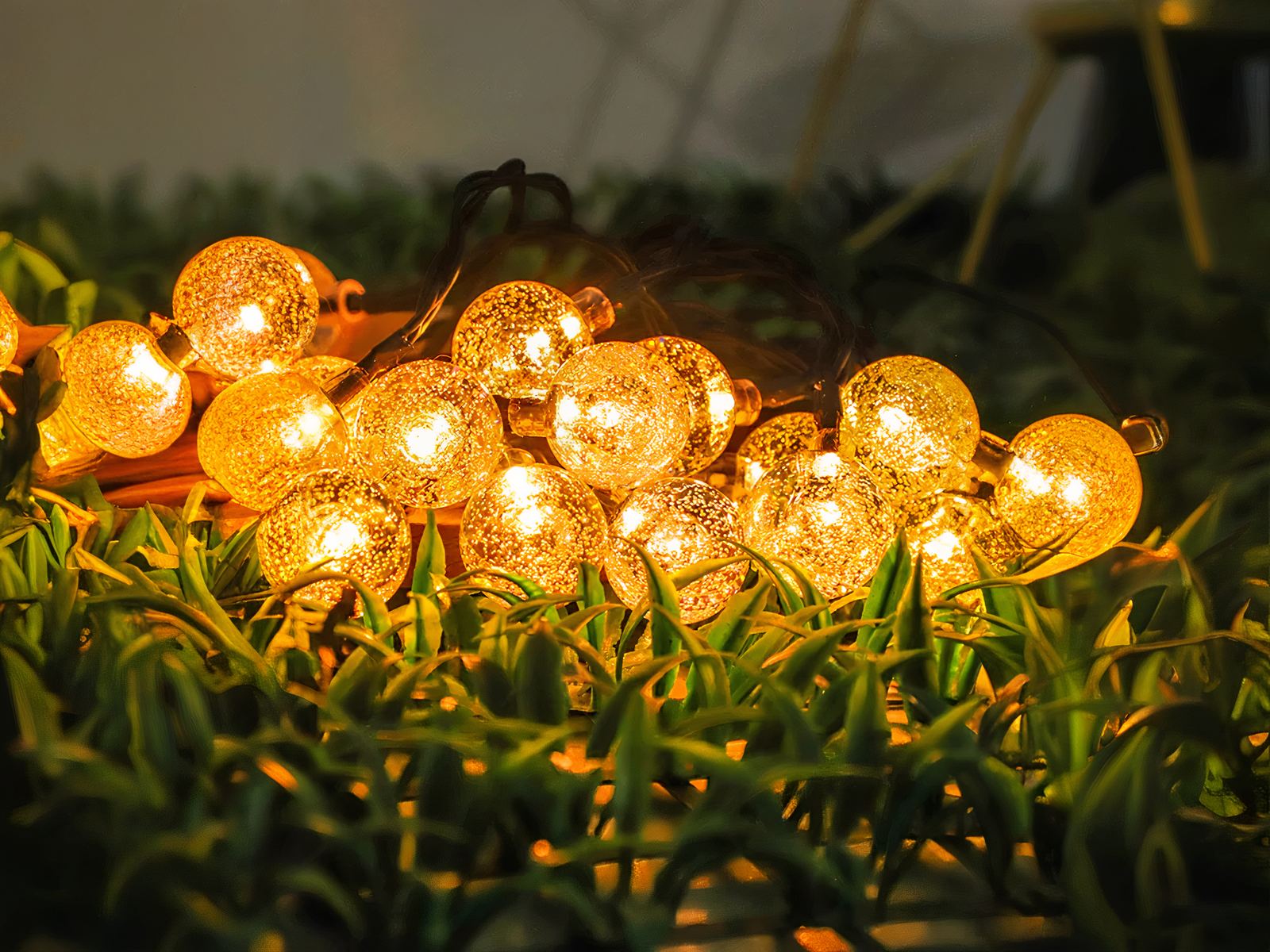 Guirlande led exterieur solaire style bulle lumineuse