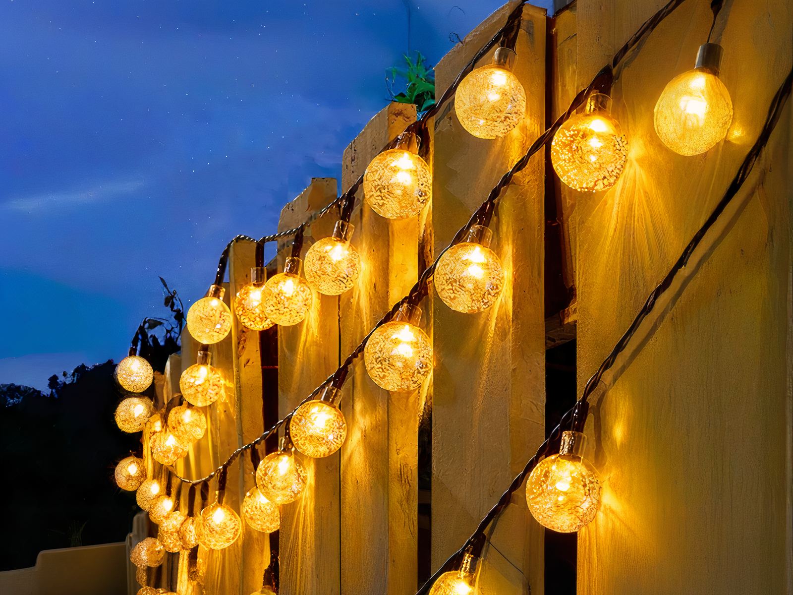 Guirlande led exterieur solaire style bulle lumineuse