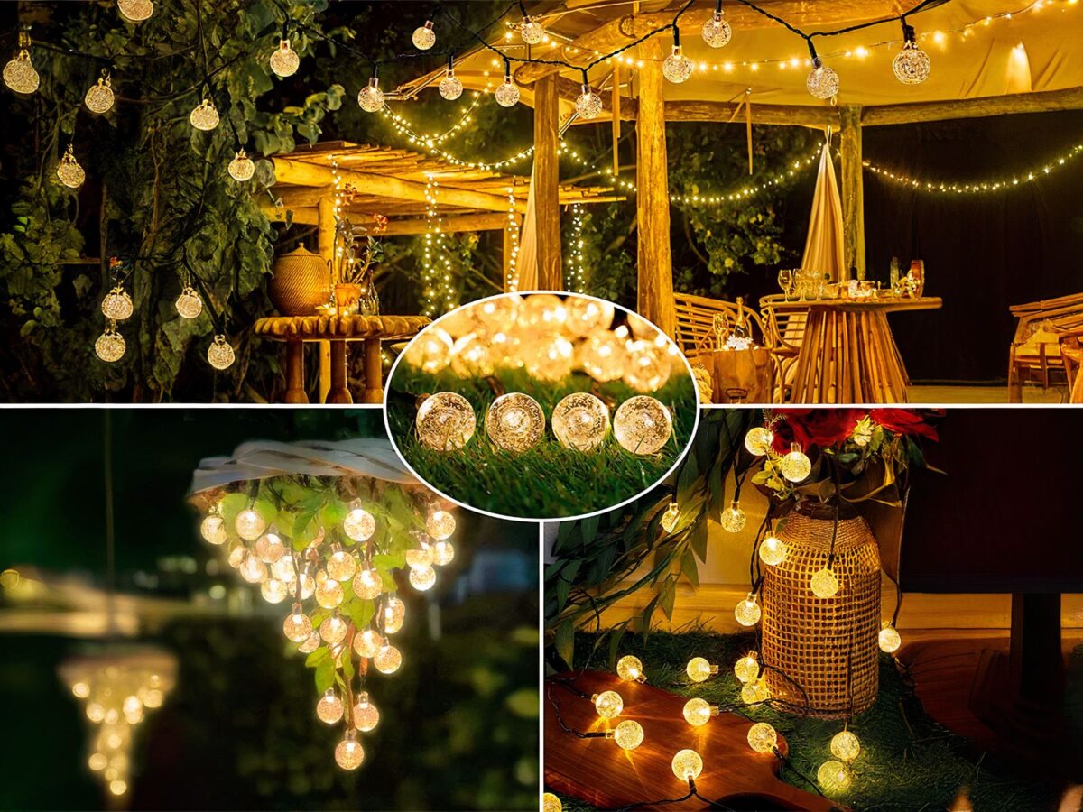 Guirlande led exterieur solaire style bulle lumineuse