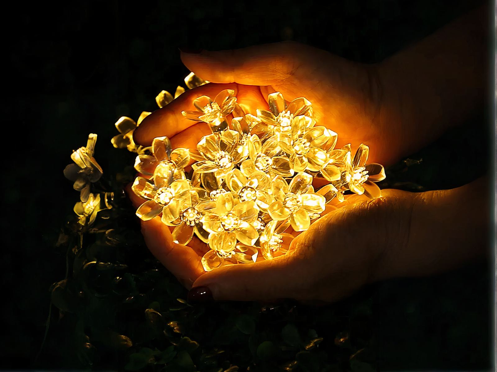 Guirlande LED solaire en forme de fleurs