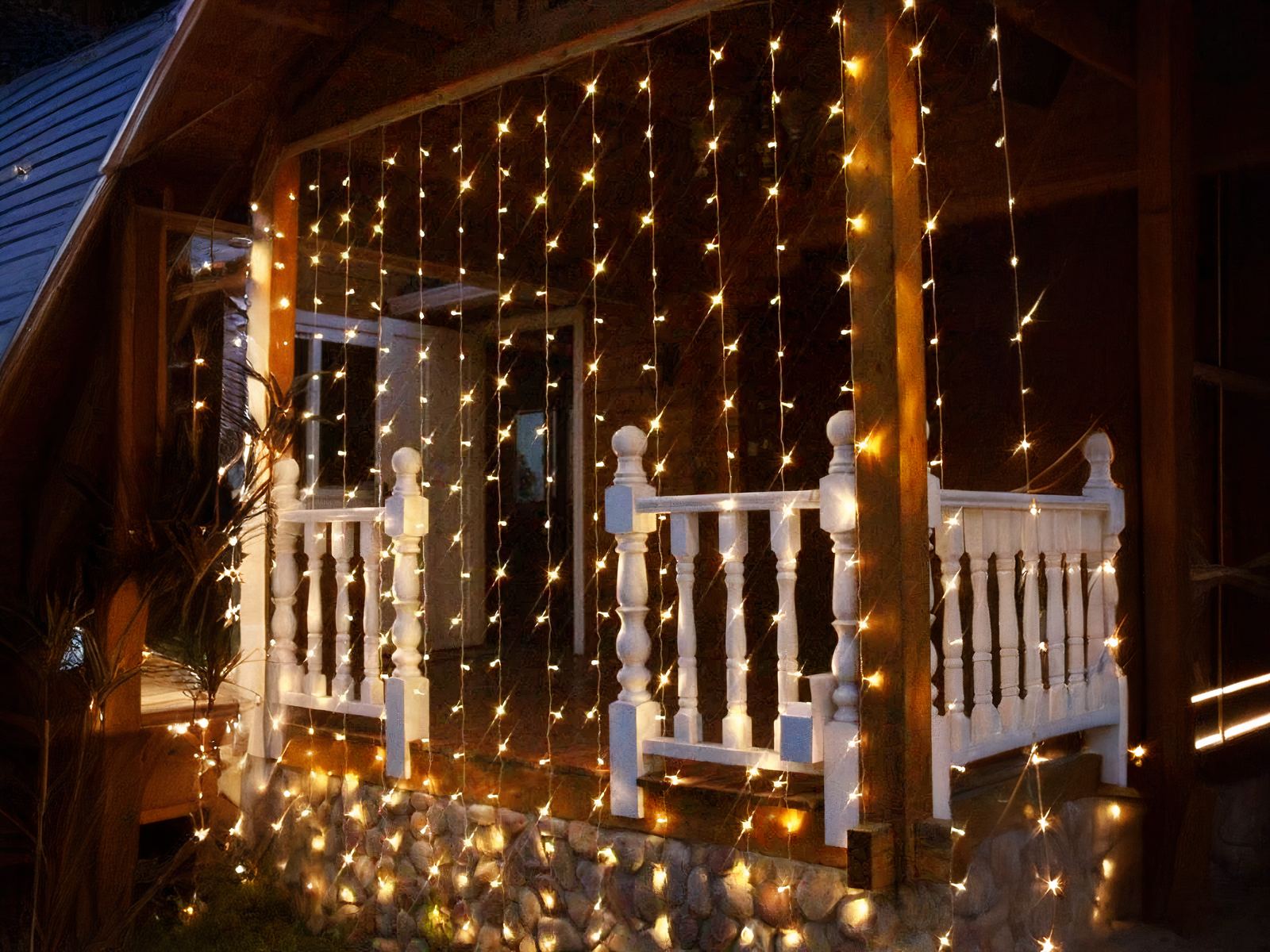 Guirlande LED solaire style rideau lumineux