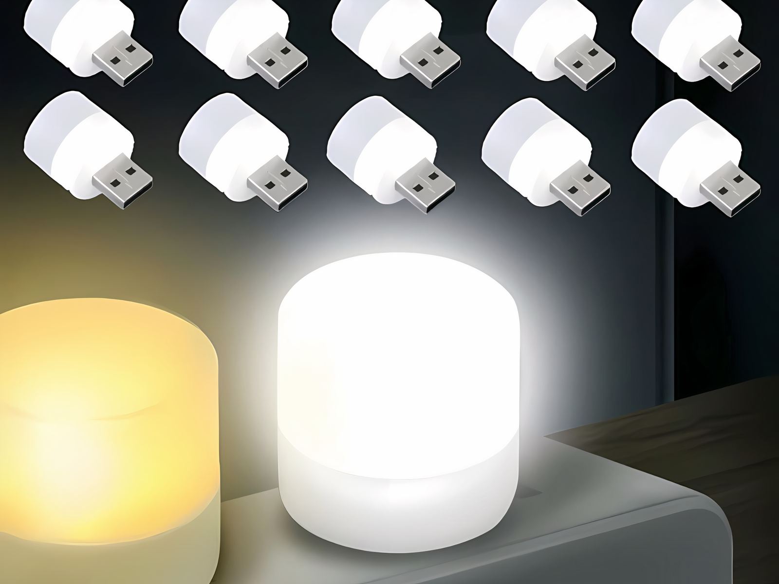 Lot de 20 mini lampes led USB avec lumière jaune Lot de 20 mini lampes led USB avec lumière jaune – Image 5