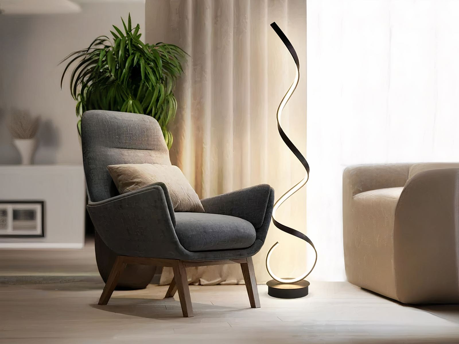 Lampadaire LED design moderne en spirale Lampadaire LED design moderne en spirale – Image 3