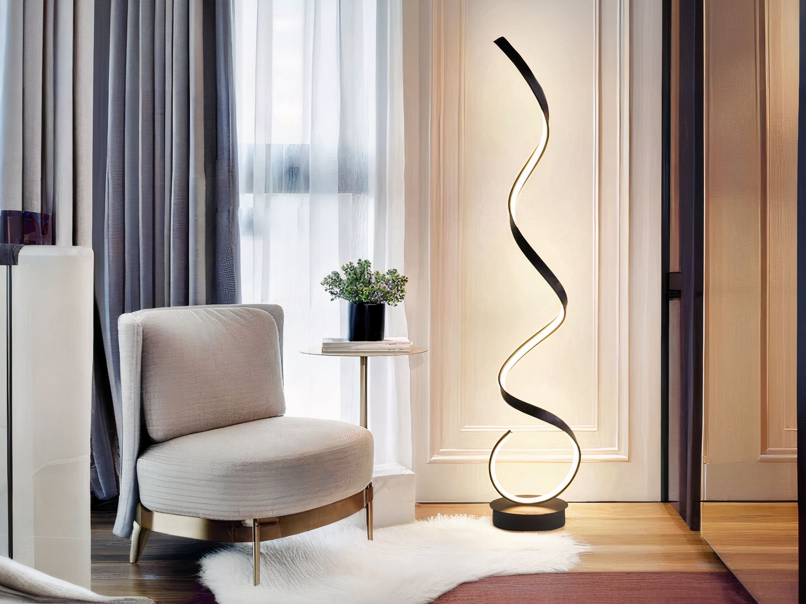 Lampadaire LED design moderne en spirale Lampadaire LED design moderne en spirale – Image 6