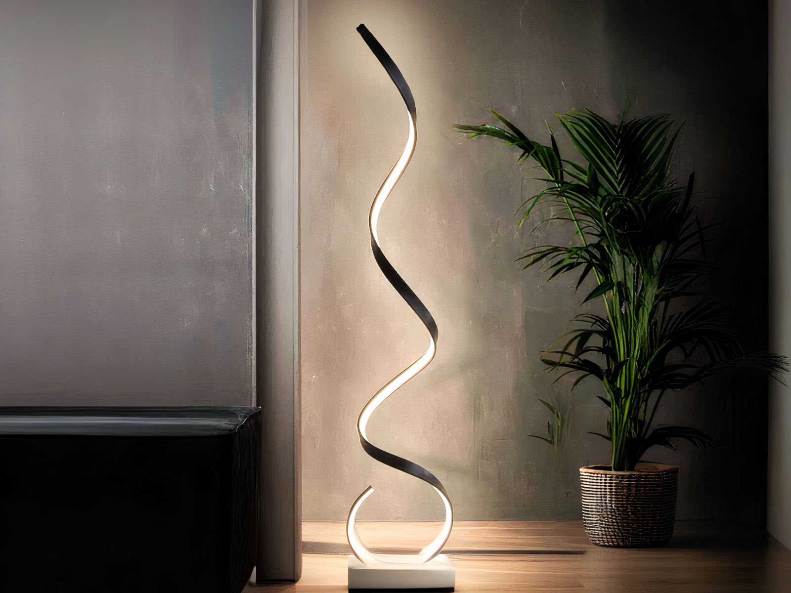 Lampadaire LED design moderne en spirale