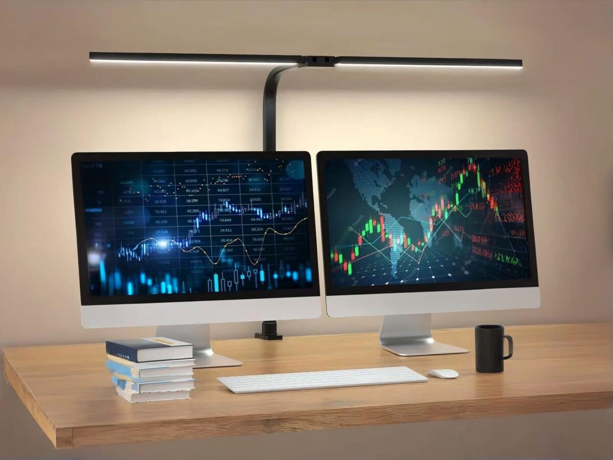 Lampe de bureau LED pratique à double tête