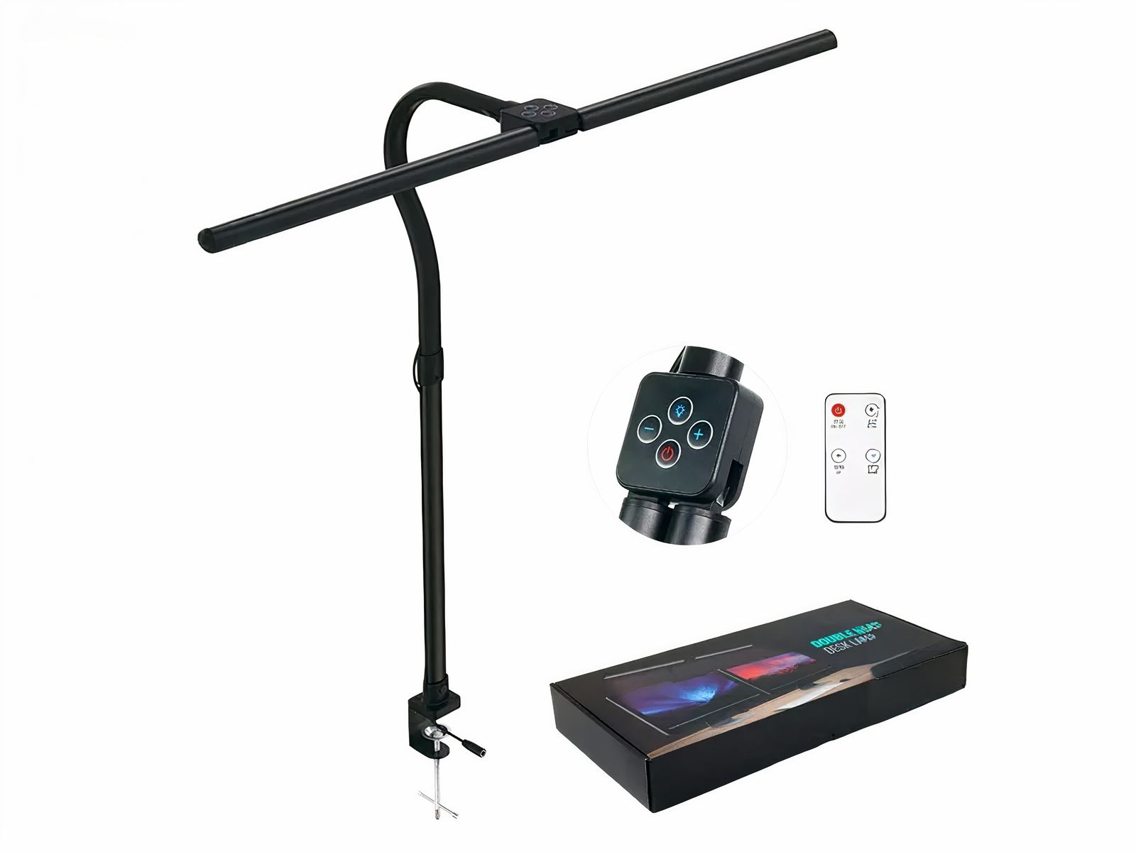 Lampe de bureau LED pratique et fonctionnel sur fond blanc