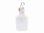 Lampe de camping LED avec crochet et rechargeable sur fond blanc