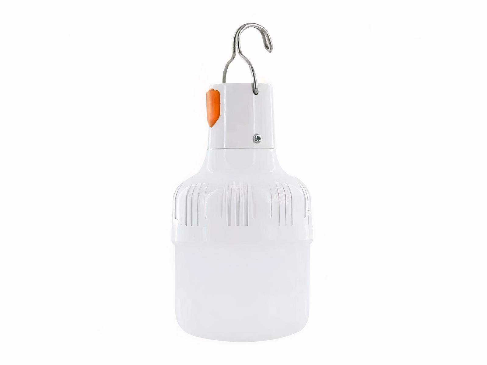 Lampe de camping LED avec crochet et rechargeable sur fond blanc