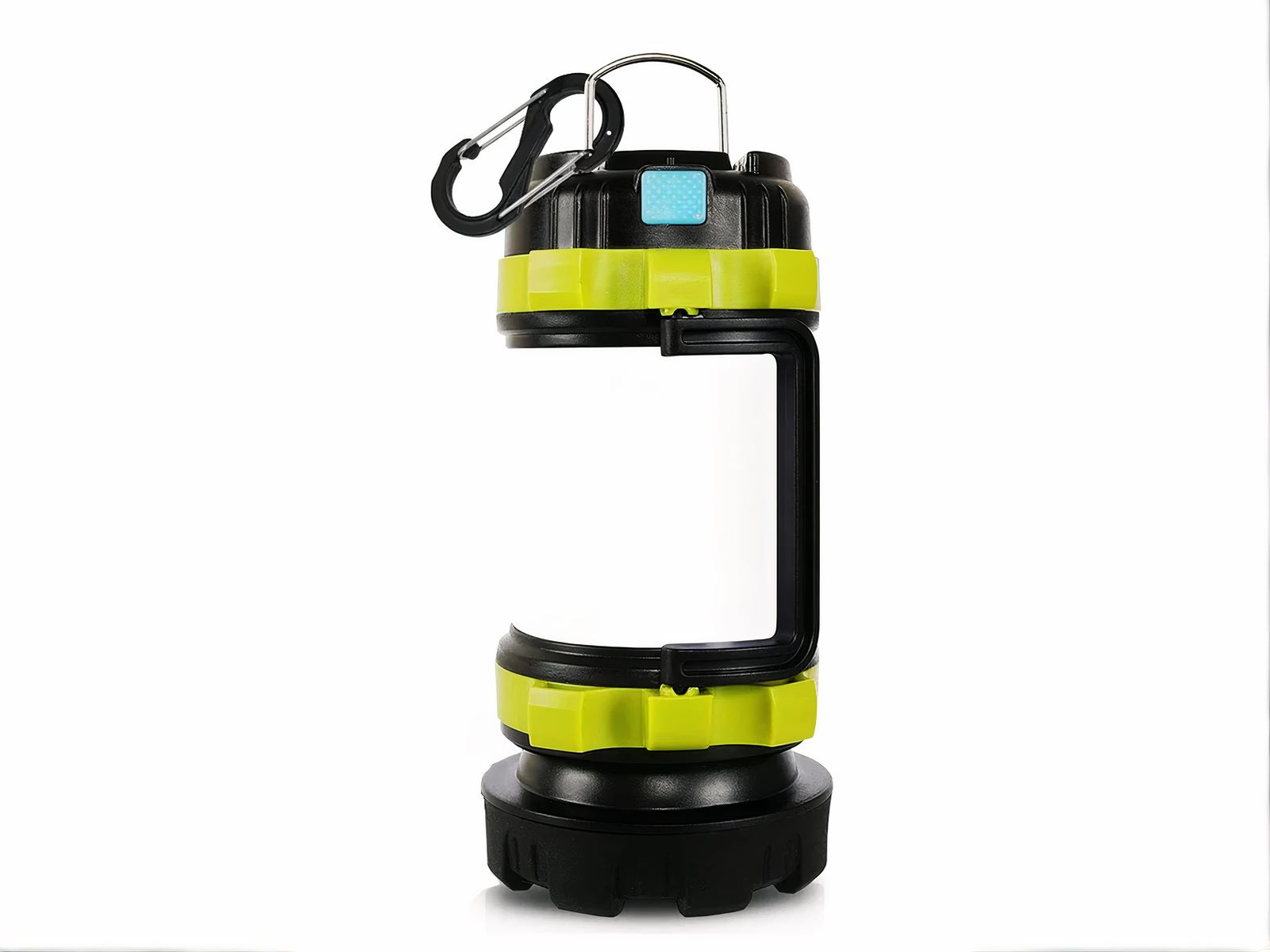 Lampe de camping LED en forme de lanterne sur fond blanc