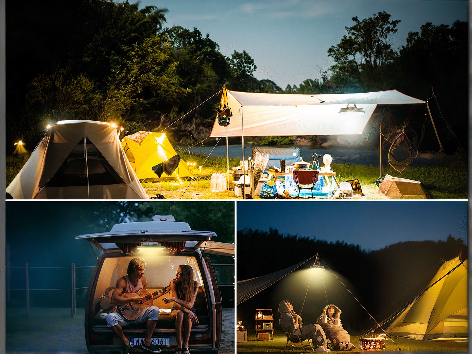 Lampe de camping LED rechargeable et aimantée