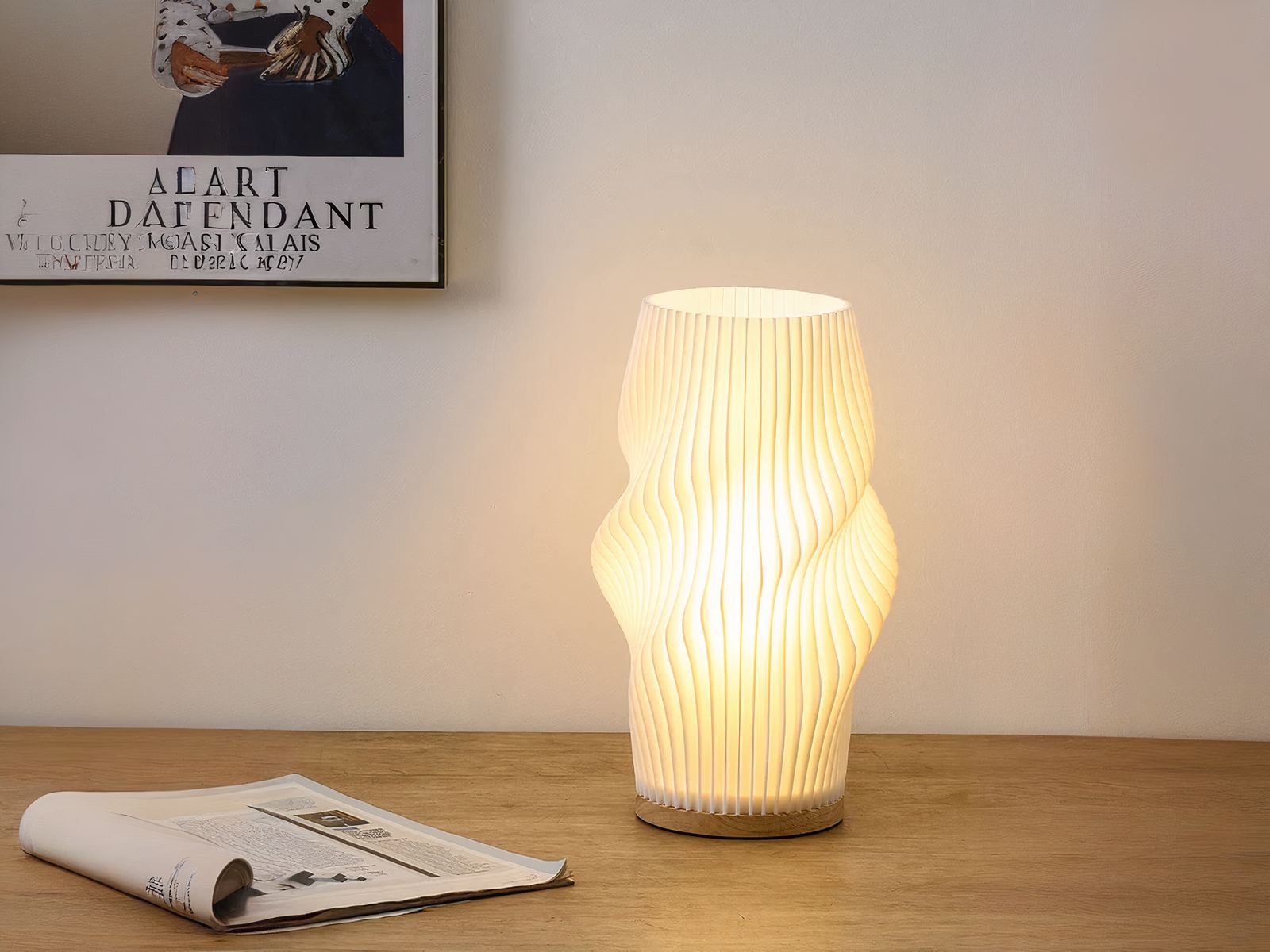 Lampe de chevet LED blanche élégante et design