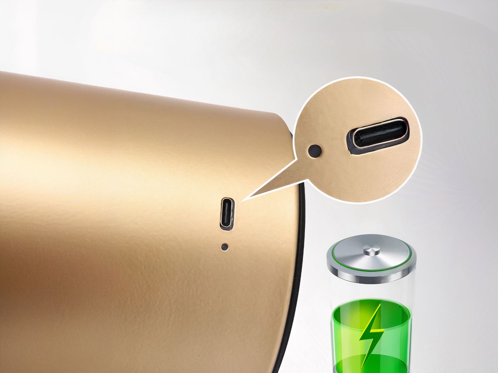 Lampe de chevet LED dorée en forme de champignon design