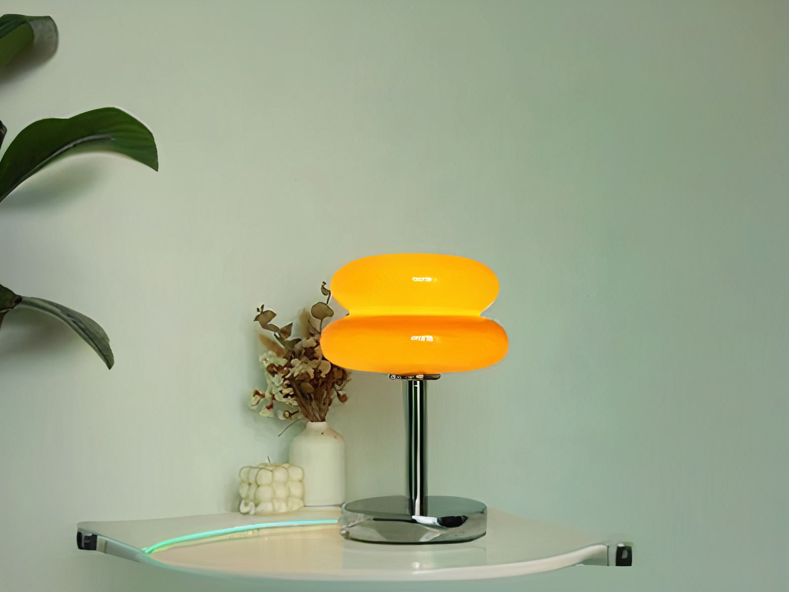 Lampe de chevet LED élégante et design en verre