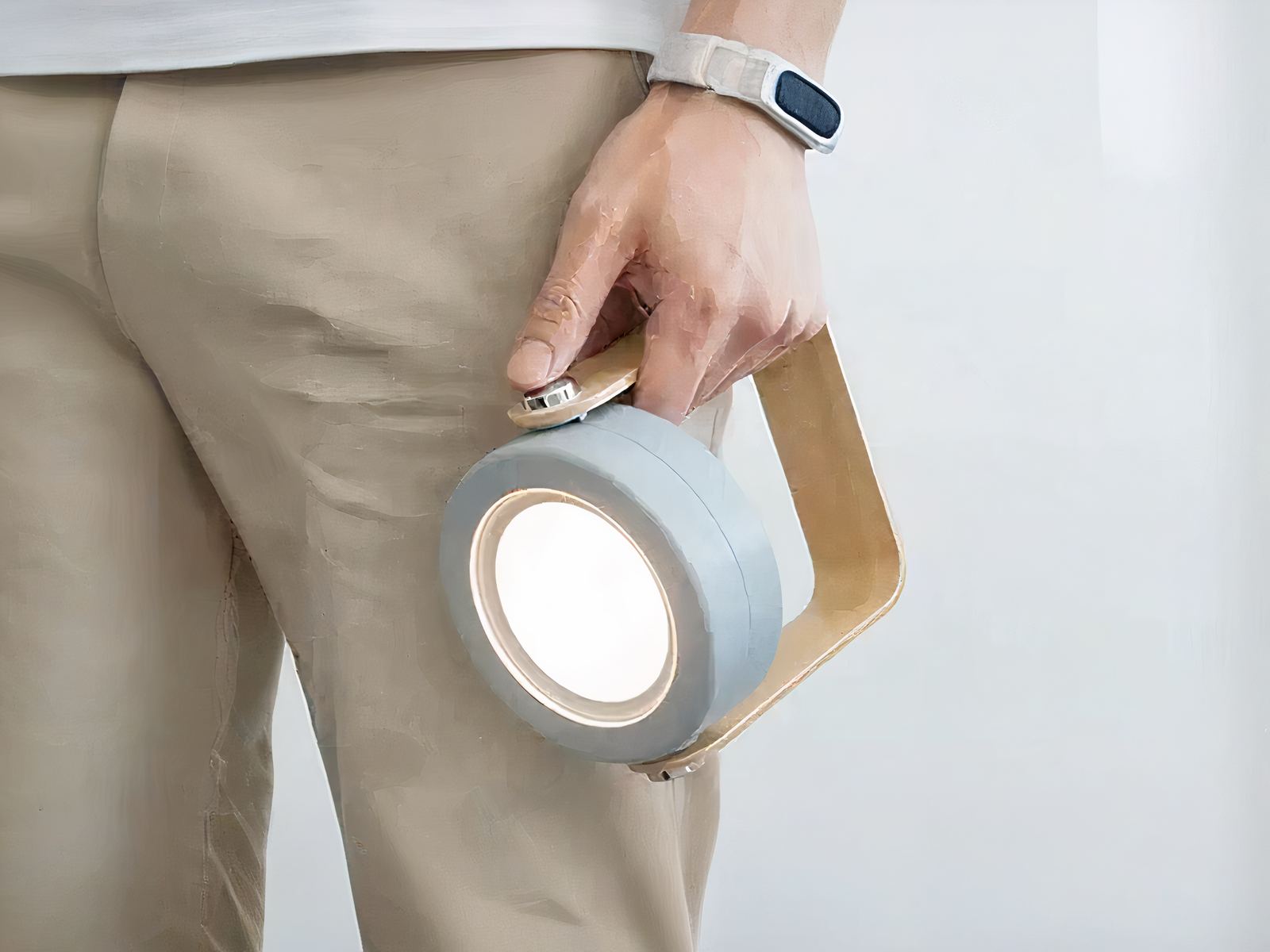 Lampe de chevet LED pliante et design blanc