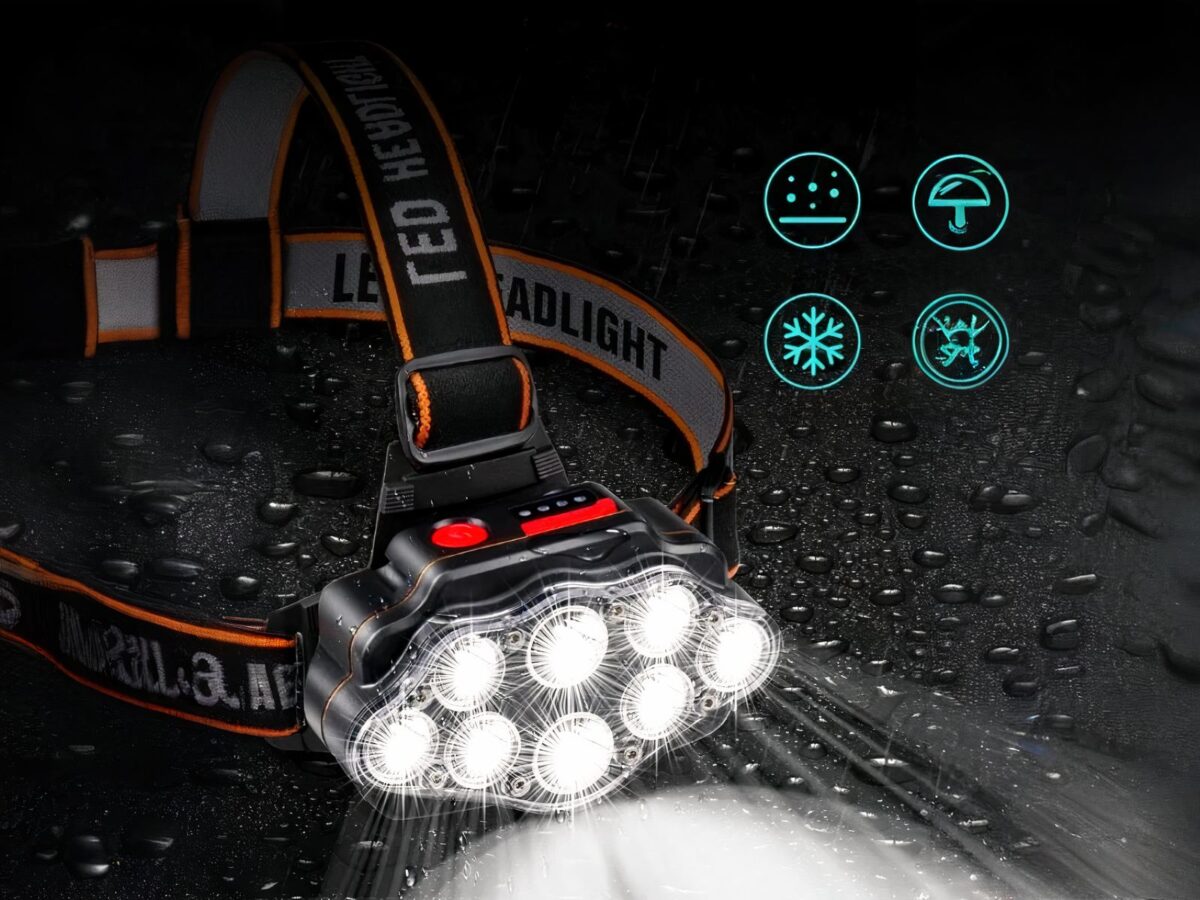 Lampe frontale LED avec élastique ajustable