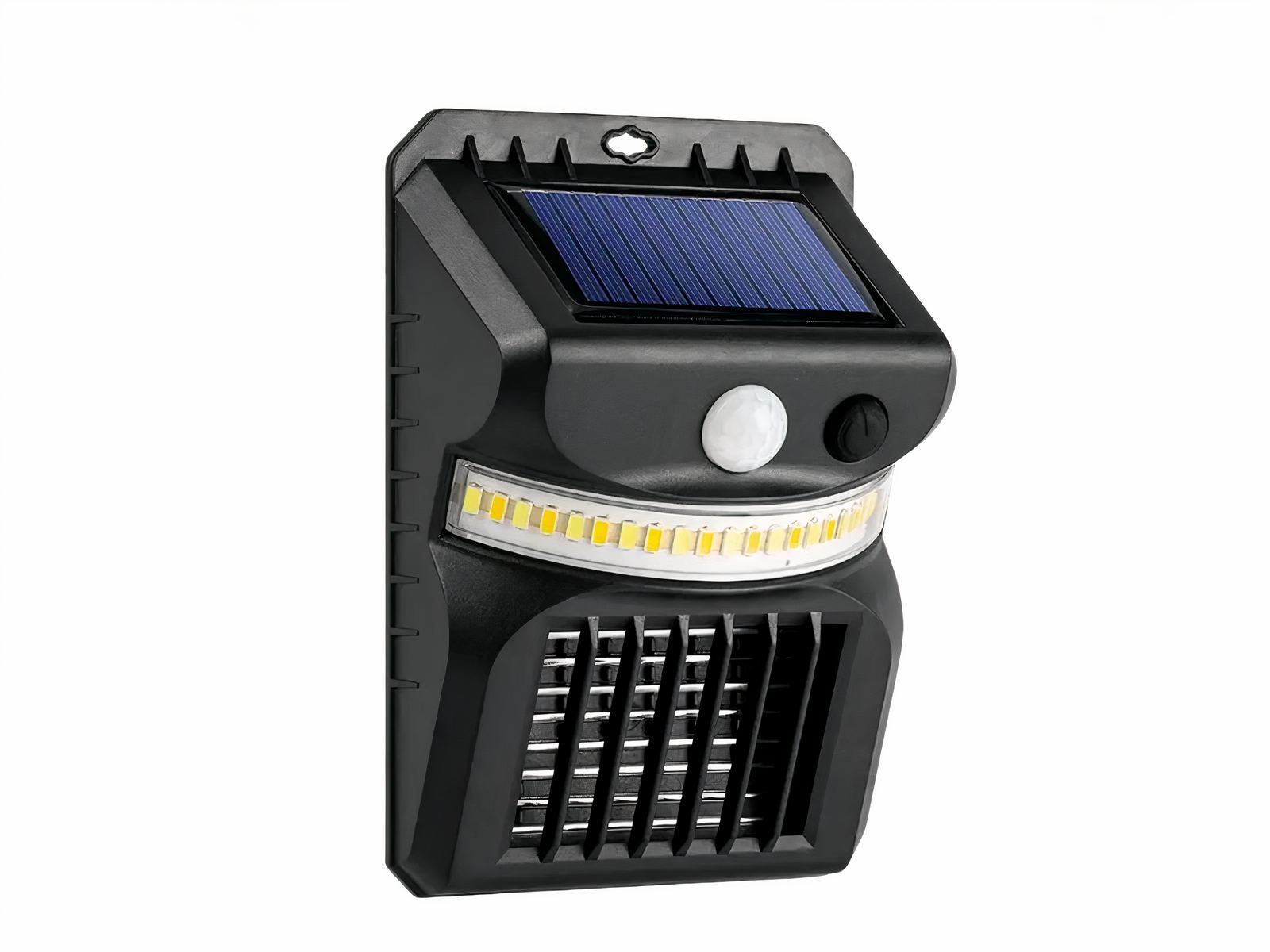 Lampe LED antimoustique intelligente et résistante noire sur fond blanc