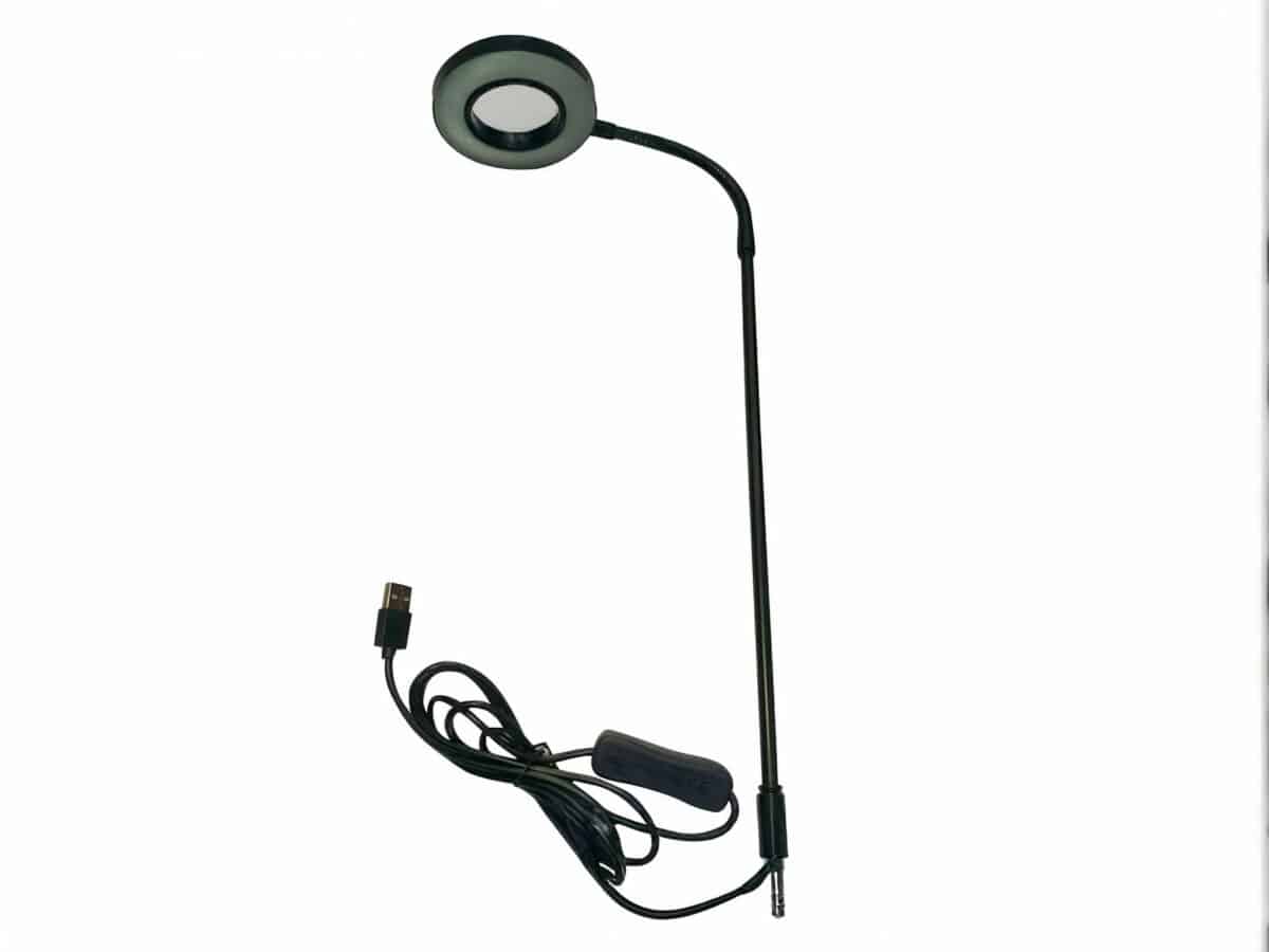 Lampe LED aquarium avec socle en bois