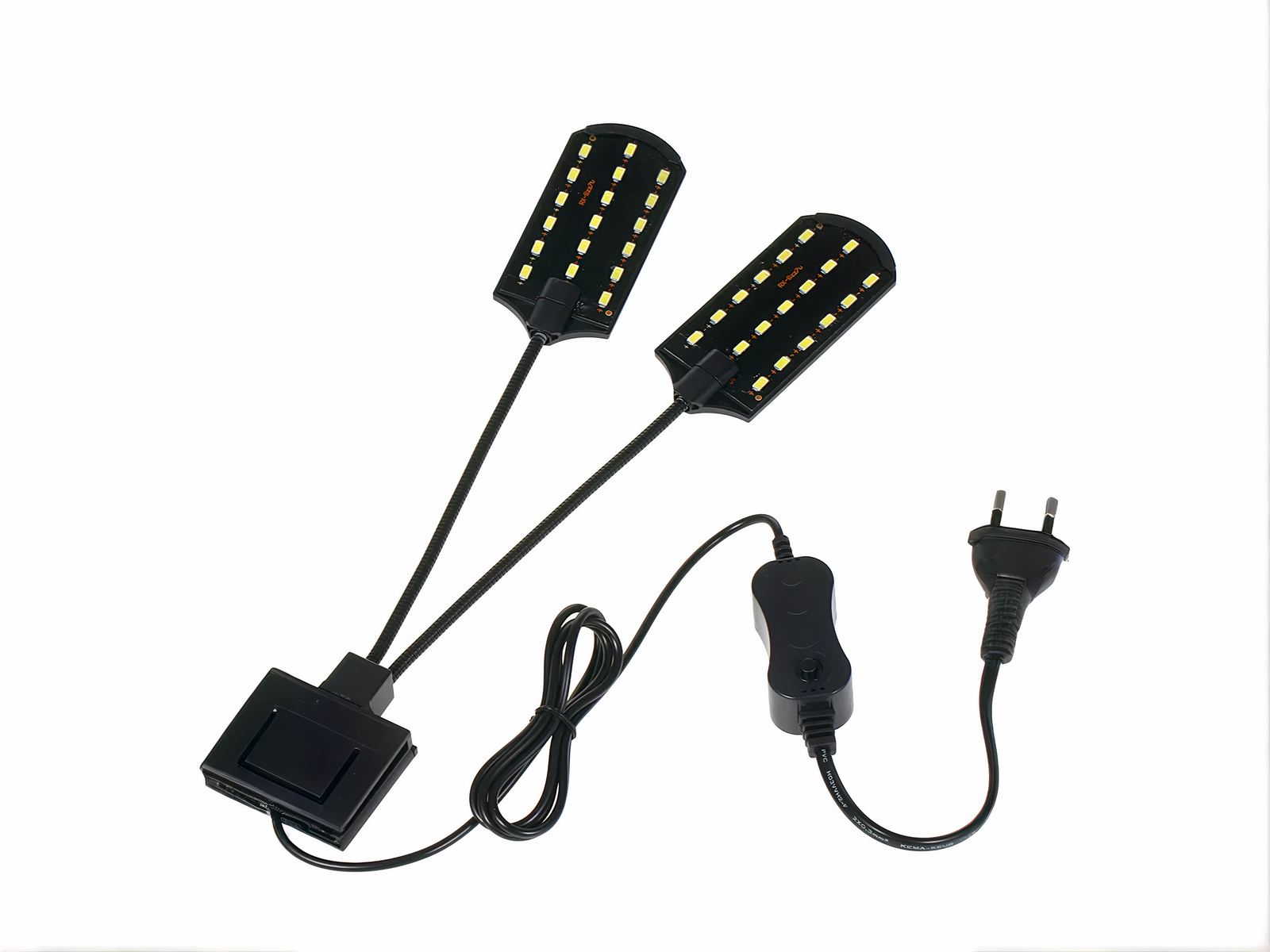 Lampe LED aquarium flexible à deux têtes