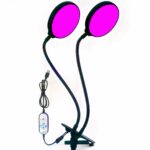 Lampe LED horticole avec deux têtes flexibles Lampe LED horticole avec deux têtes flexibles sur fond blanc
