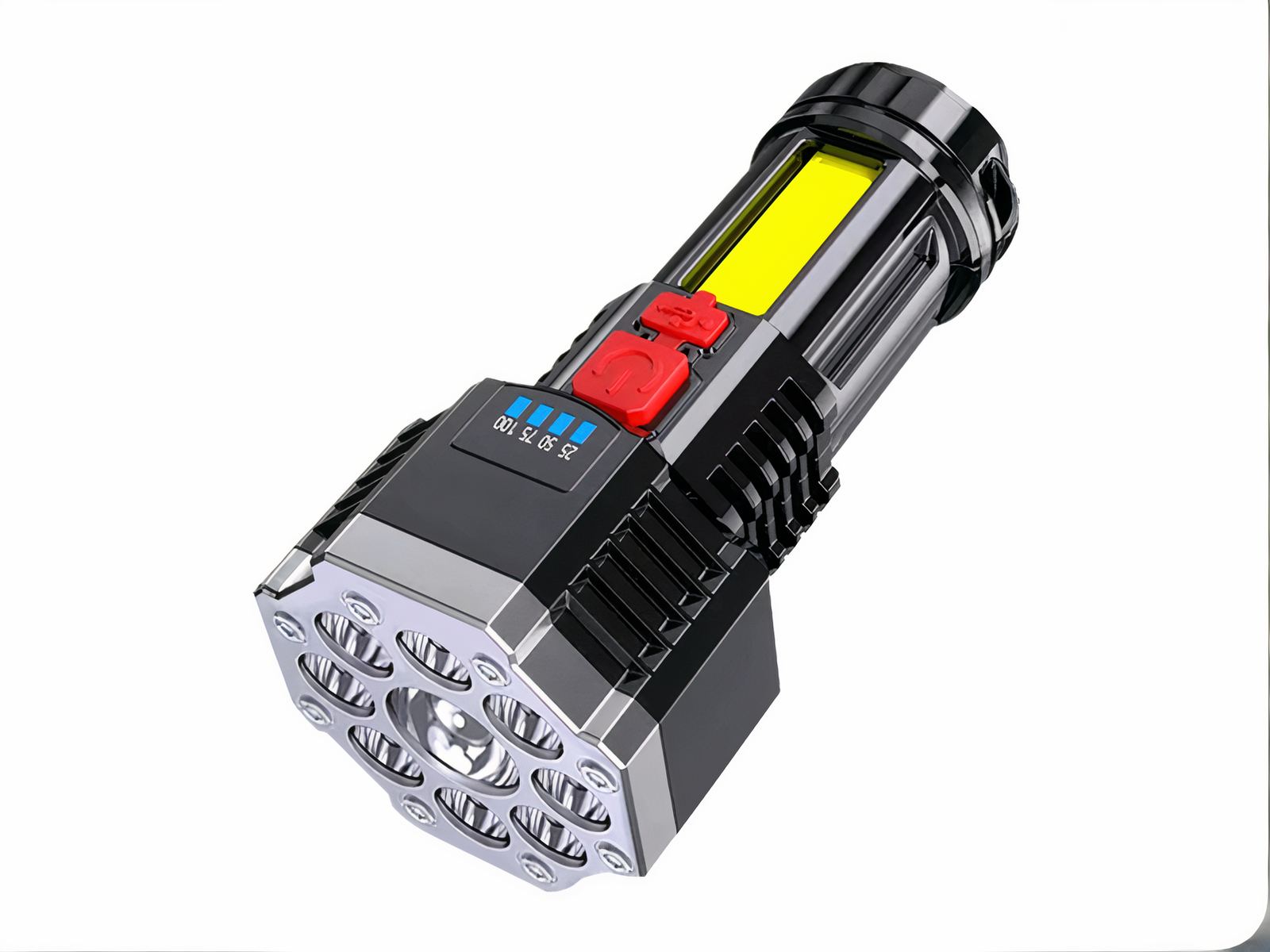 Lampe longue portée LED solide et durable sur fond blanc