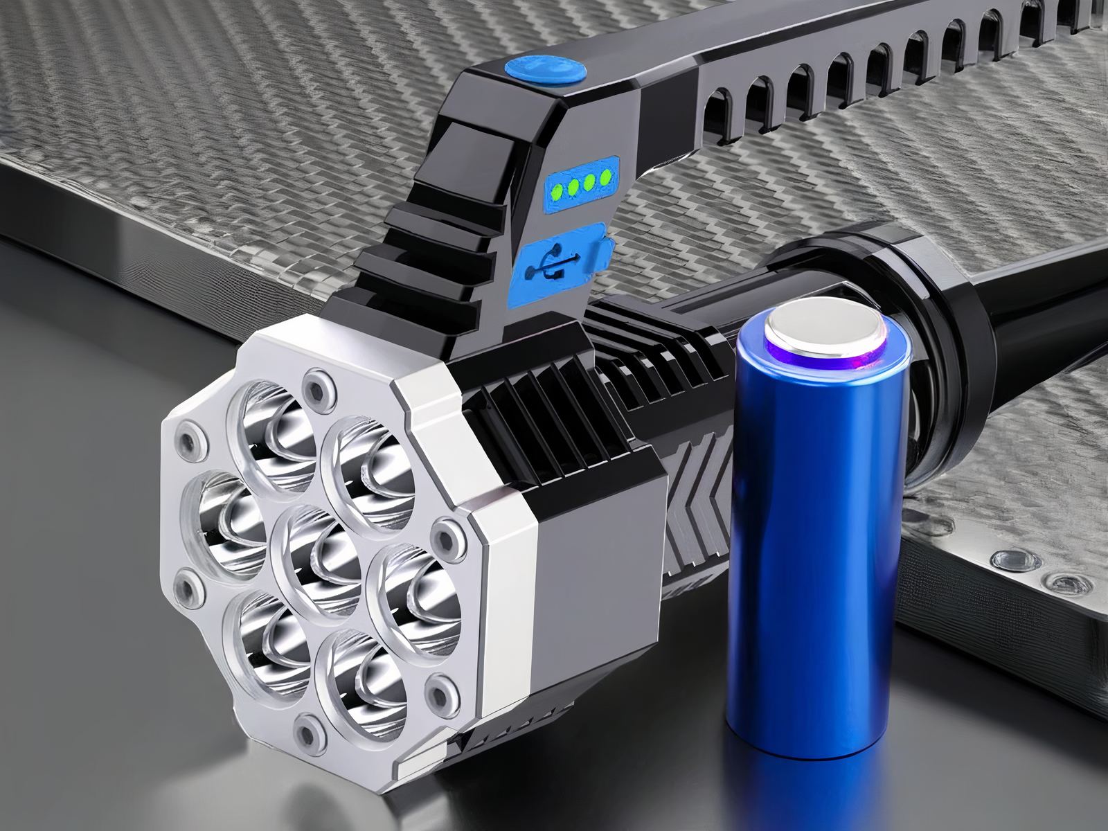 Lampe torche LED ergonomique à haute puissance