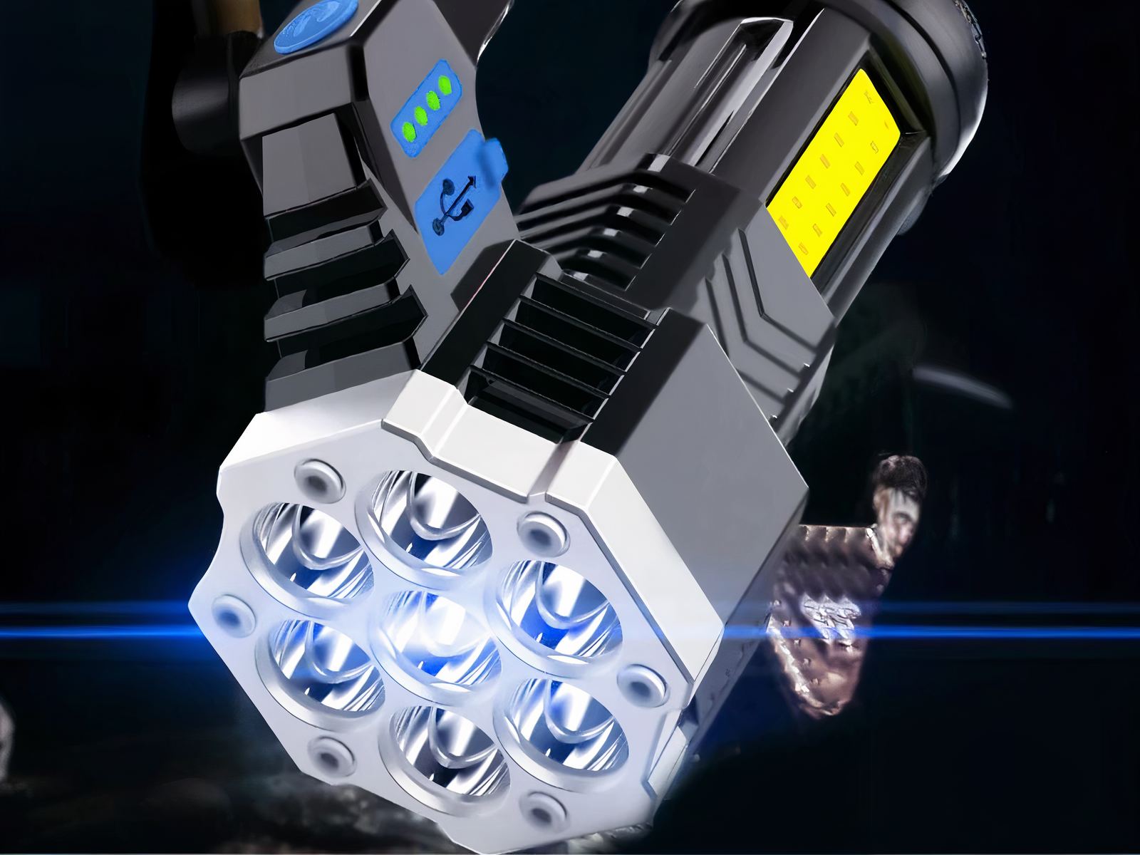 Lampe torche LED ergonomique à haute puissance