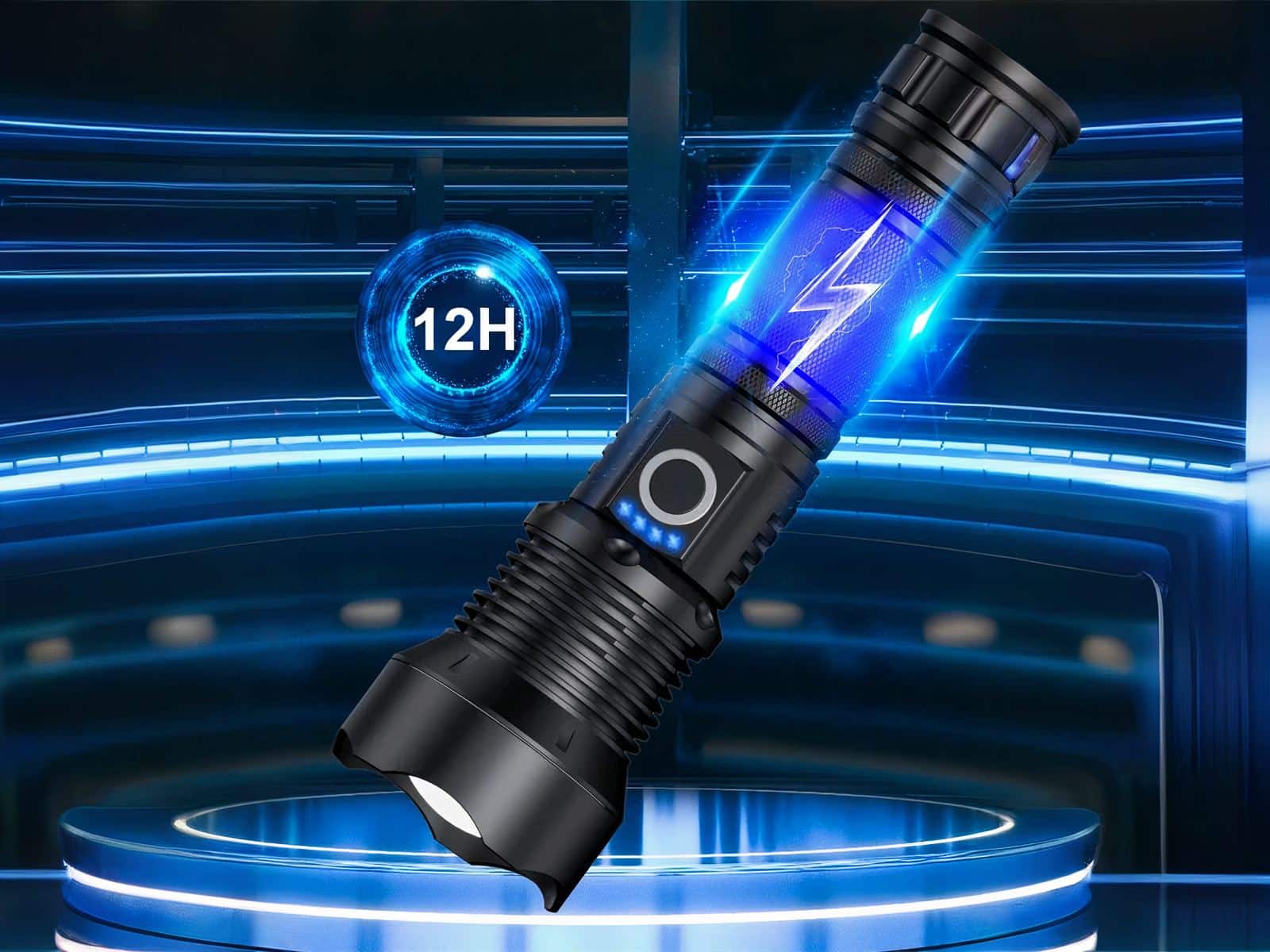 Lampe Torche LED étanche IPX8 50m - 1600 Lumens, Batterie 18650/AAA - Pour Plongée, Camping, Randonnée
