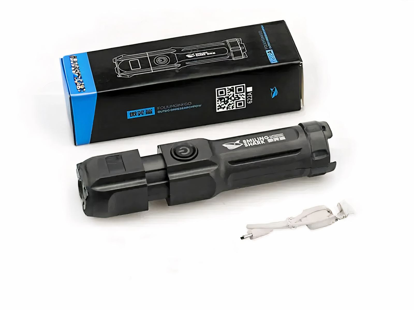 Lampe torche LED noire longue portée Lampe torche LED noire longue portée