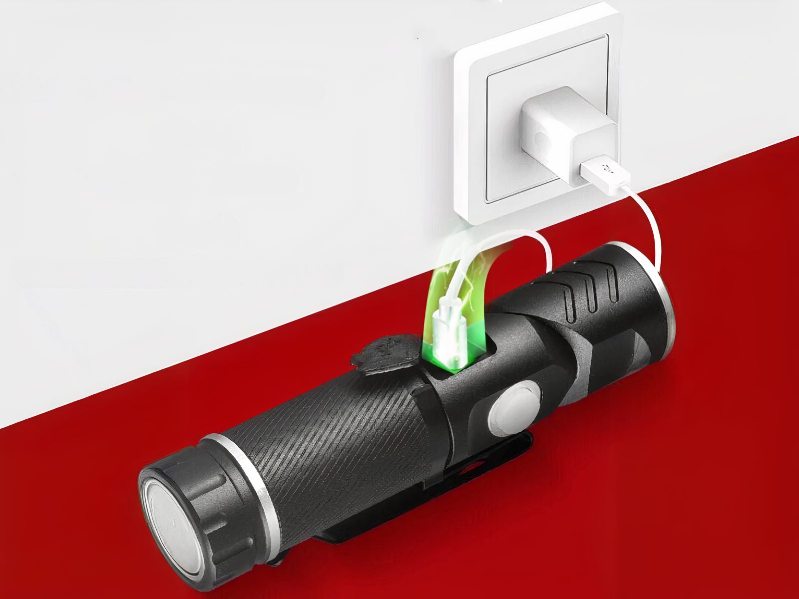 Lampe torche LED rotative avec base magnétique