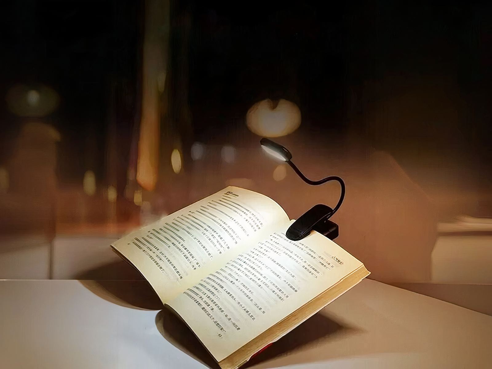 Liseuse LED noire flexible à pince