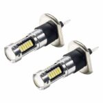 Lot de 2 phares LED ampoules H1 antibrouillards 6000K Lot 2 phares LED ampoules H1 antibrouillards 6000k, sur fond blanc.