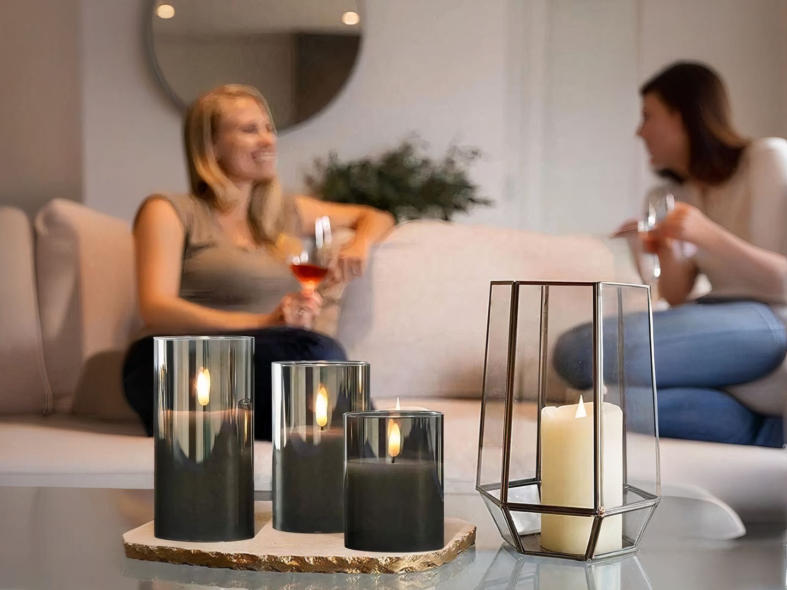 Lot 3 bougies LED à batterie avec télécommande