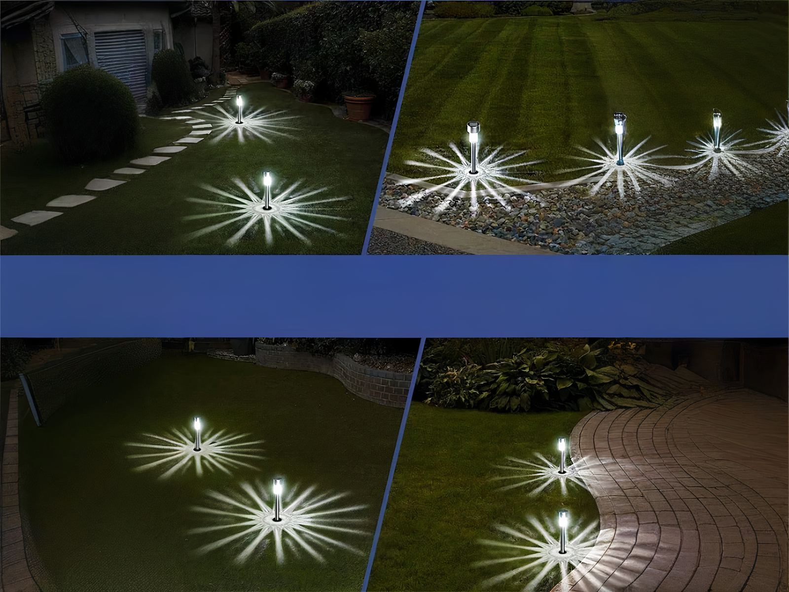 Lot de 20 bornes extérieures LED solaires et étanches noires