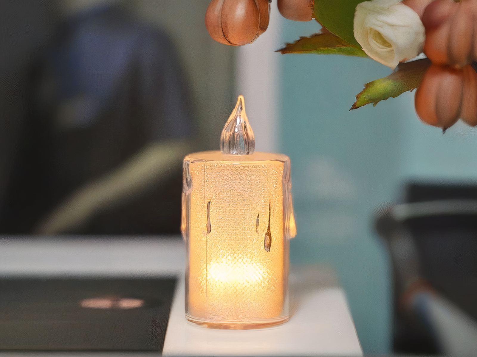 Lot de 24 bougies LED flamme vacillante avec lumière jaune